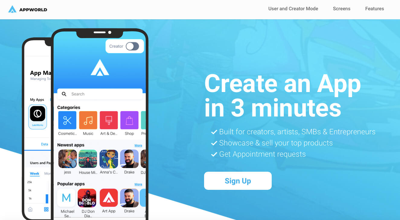 AppWorld - create an app in 3 minutes